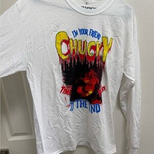 White Chucky Graphic Long Sleeve Shirt
